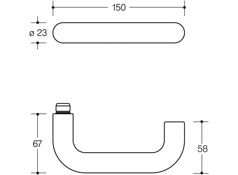 HEWI Hurðarhandfang með WC Setti 111 Svart Matt Polymid 111PBR02.230 Fyrir Þýskar læsingar - Image 2