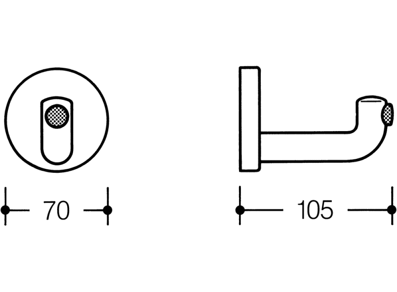 HEWI Snagi m.gúmmí hurðarstoppara Polymid Hvítur Matt 477.90B035 - Image 2