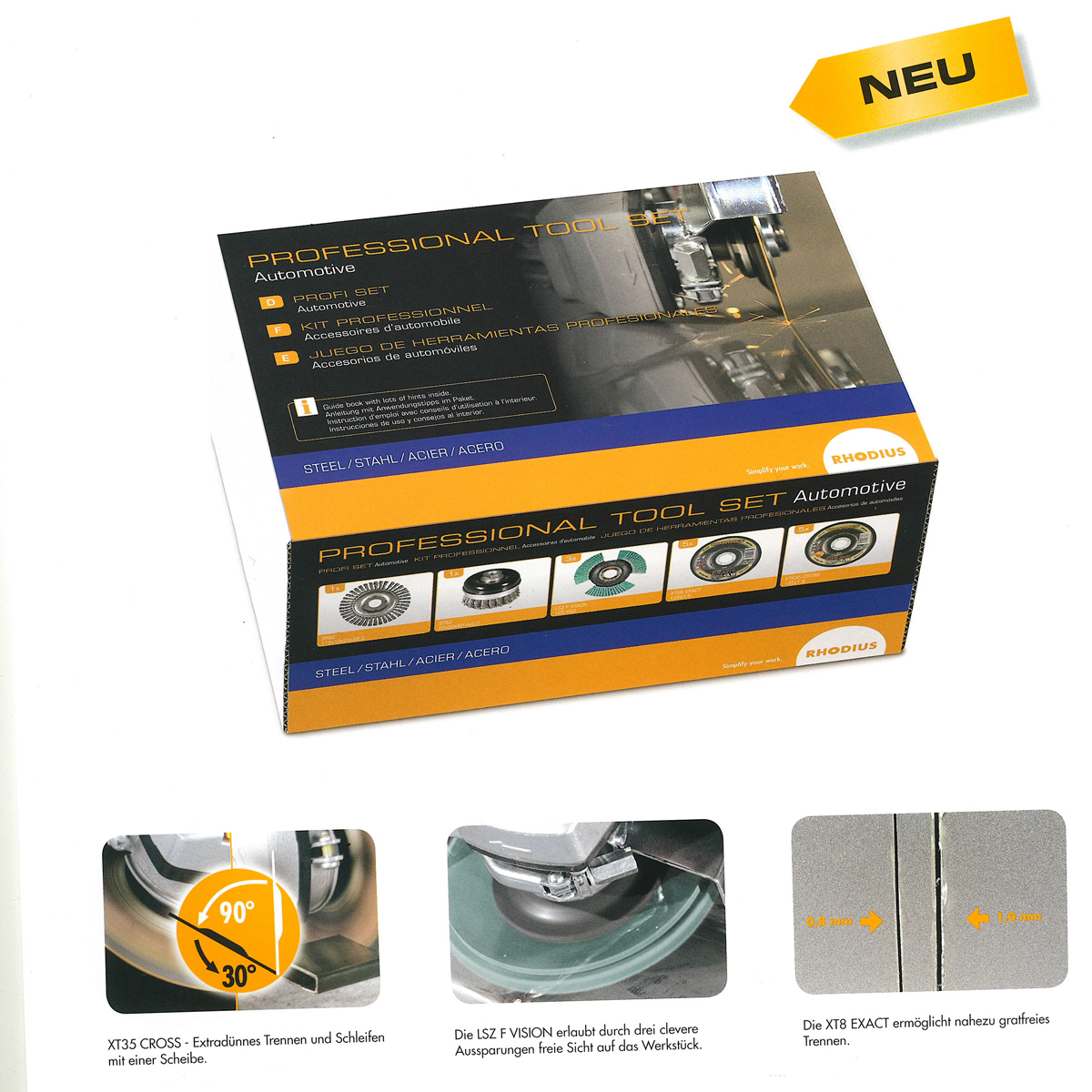 RHODIUS Slípisett fyrir bílageirann