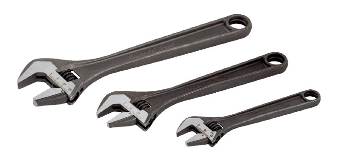 Bahco Skiptilyklar 3 stk í setti með gúmmíhaldi ADJUST3 9070, 9071 og 9072