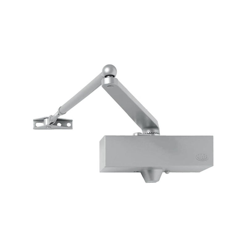 MAB Hurðarpumpa 564 Silfur EN2-5 með olnbogaarmi og HO Hold Open