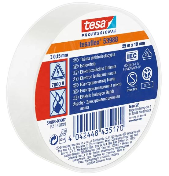 Tesa límband hvítt 19mmx20m