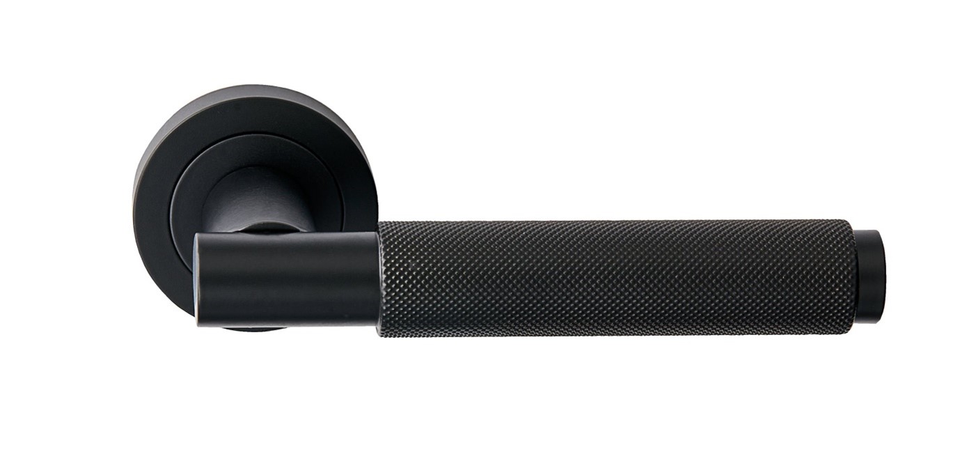 FRASCIO Hurðarhandfang FORM Svart Matt með lykillaufum Fyrir Þýskar læsingar