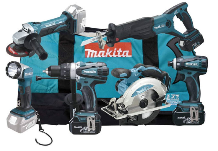 MAKITA Verkfærasett 6 verkfæri + 3 x rafhlöður 3.0Ah + taska DLX6011