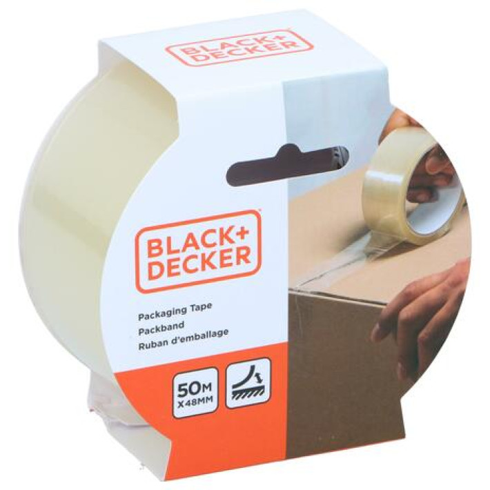 BLACK & DECKER Pökkunarlímband glært 48mm x 50 mtr