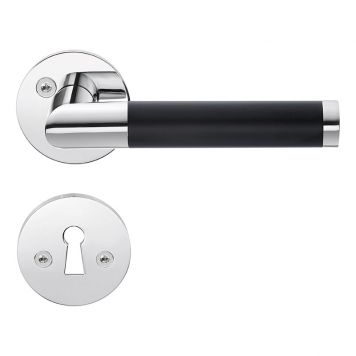 BESLAGSBODEN Hurðarh Króm/Svart B868BKN f.ASSA