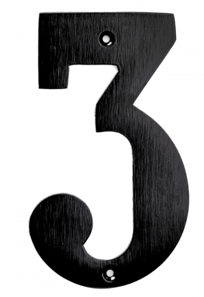 SIBES Húsnúmer nr 3 572 B1 svart Antik 140mm