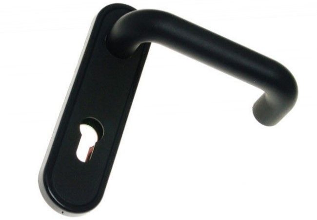 ASSA ABLOY Hurðarhandfang á langskilti DIN Svart