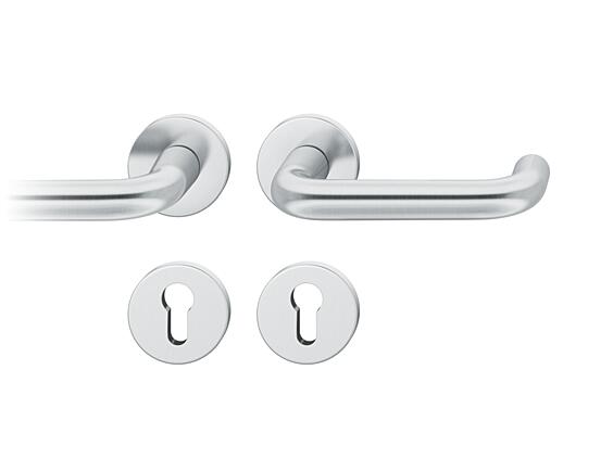 FSB Hurðarhandfang 1070 Ryðfr burstað EN179 Kúla H