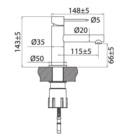PRIMY Steel Vertex Baðherbergisblöndunartæki - Image 3