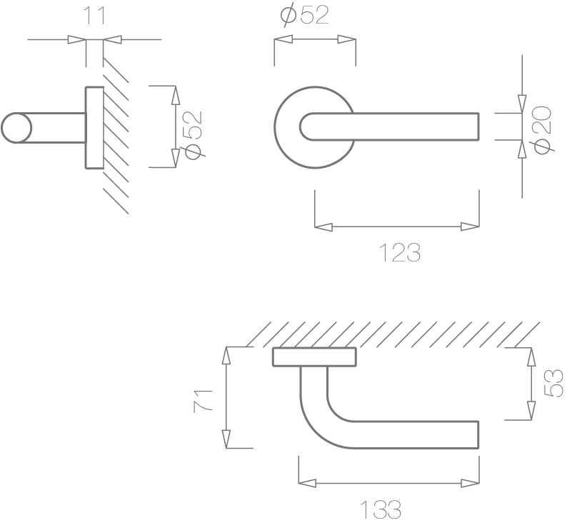 TUPAI Hurðarhandfang f. Þýskar læsingar - Image 2