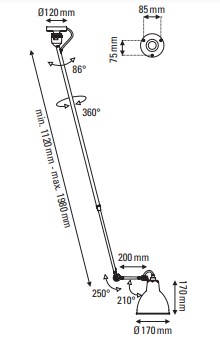 DCW Lampe Gras N°302 Loftljós - Image 3