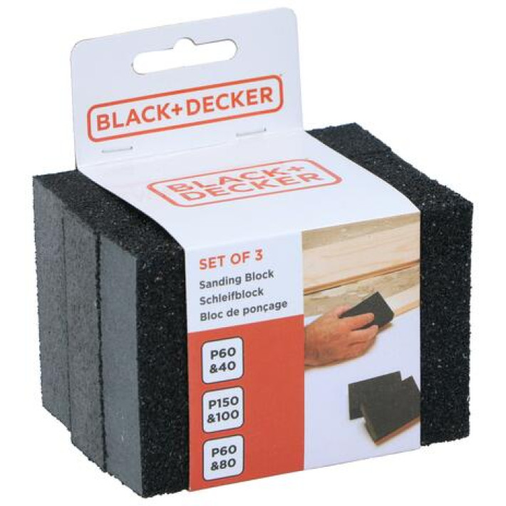 BLACK & DECKER Slípisett 3 stk