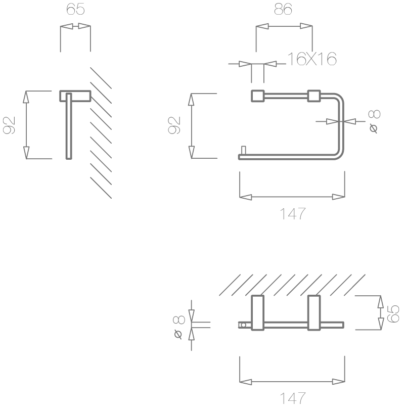 TUPAI Klósettrúlluhaldari Svartur - Image 3