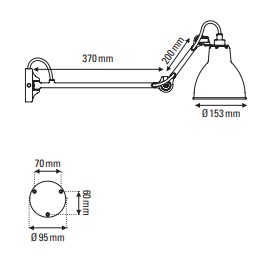 DCW Lampe Gras N°204 L 40 Vegglampi - Image 3