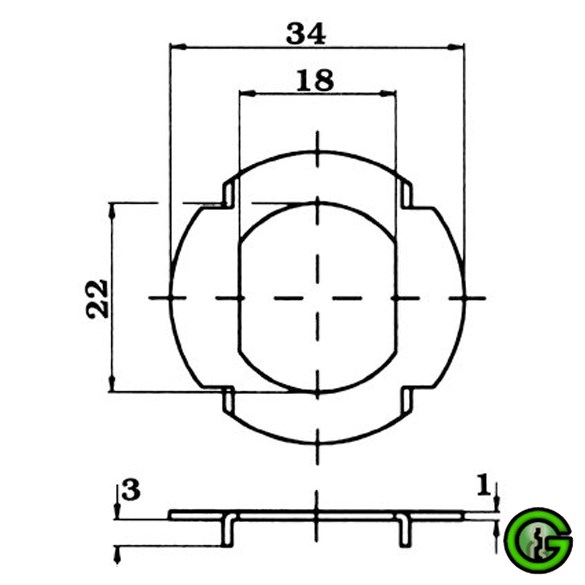 ASSA Snúningsvörn f.skápalás 10450 - Image 2