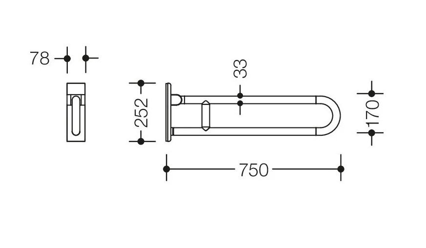 HEWI Mobile Stuðningsslá Lyfti hvít - Image 2