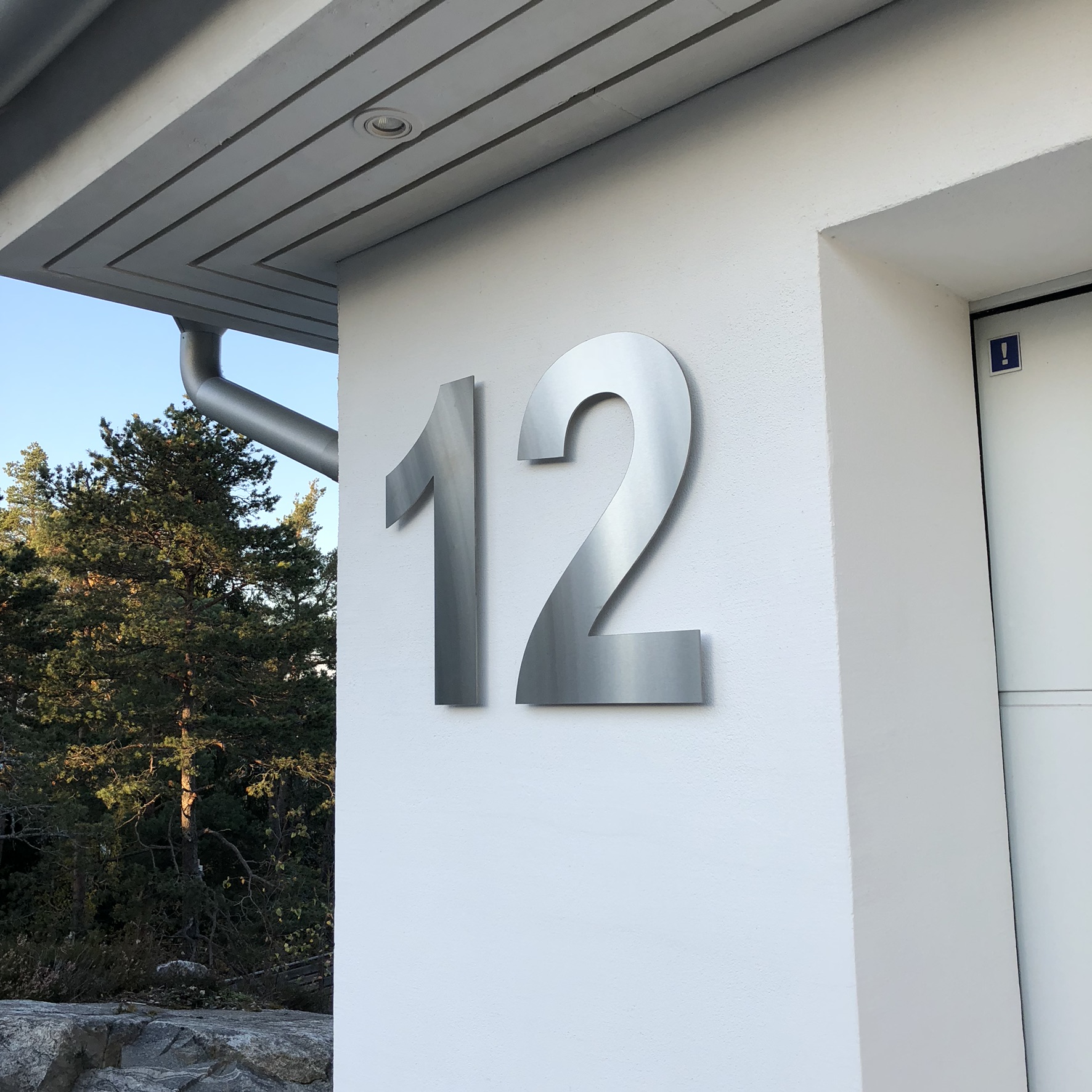 FINA Húsnúmer LED Ryðfrítt Nr 0