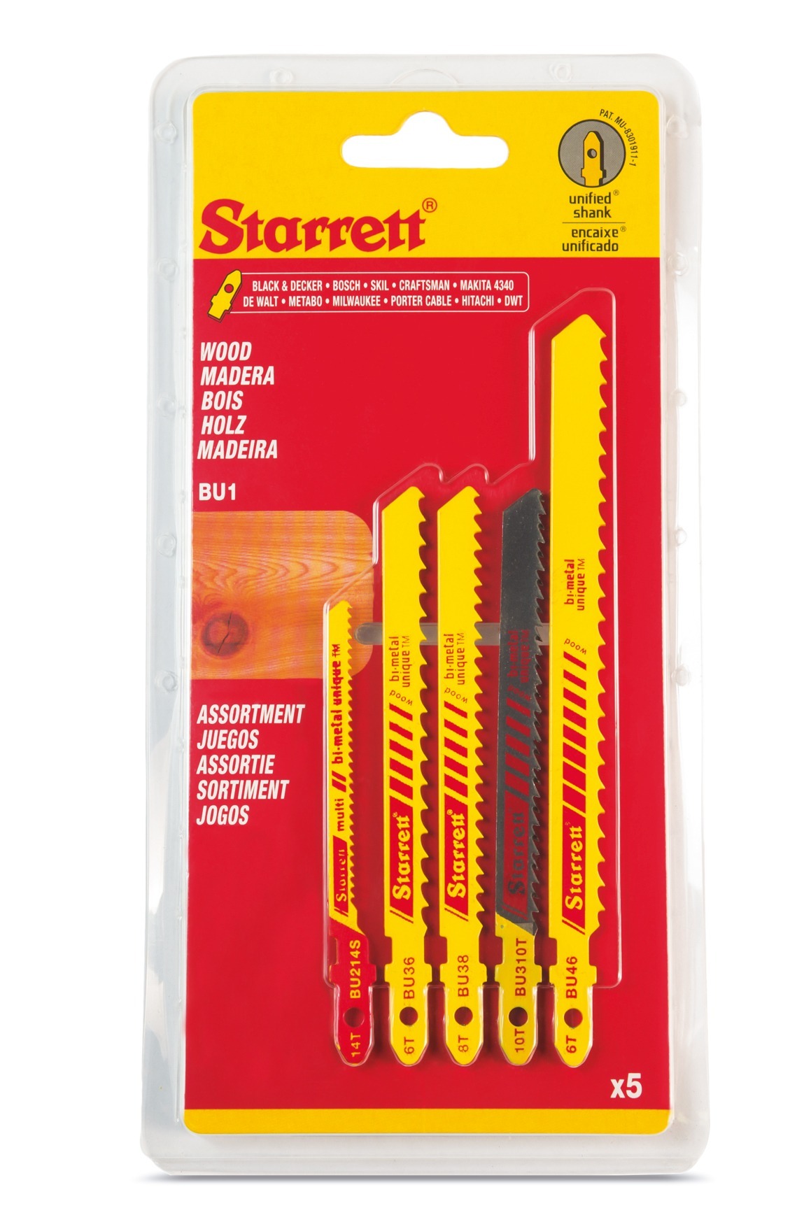 STARRETT Tré Stingsagarblöð 5 stk