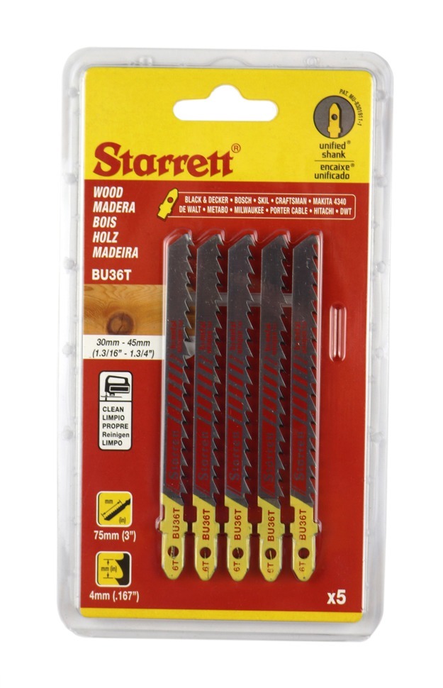 STARRETT Stingsagarblöð Tré 6 TPI 5 stk