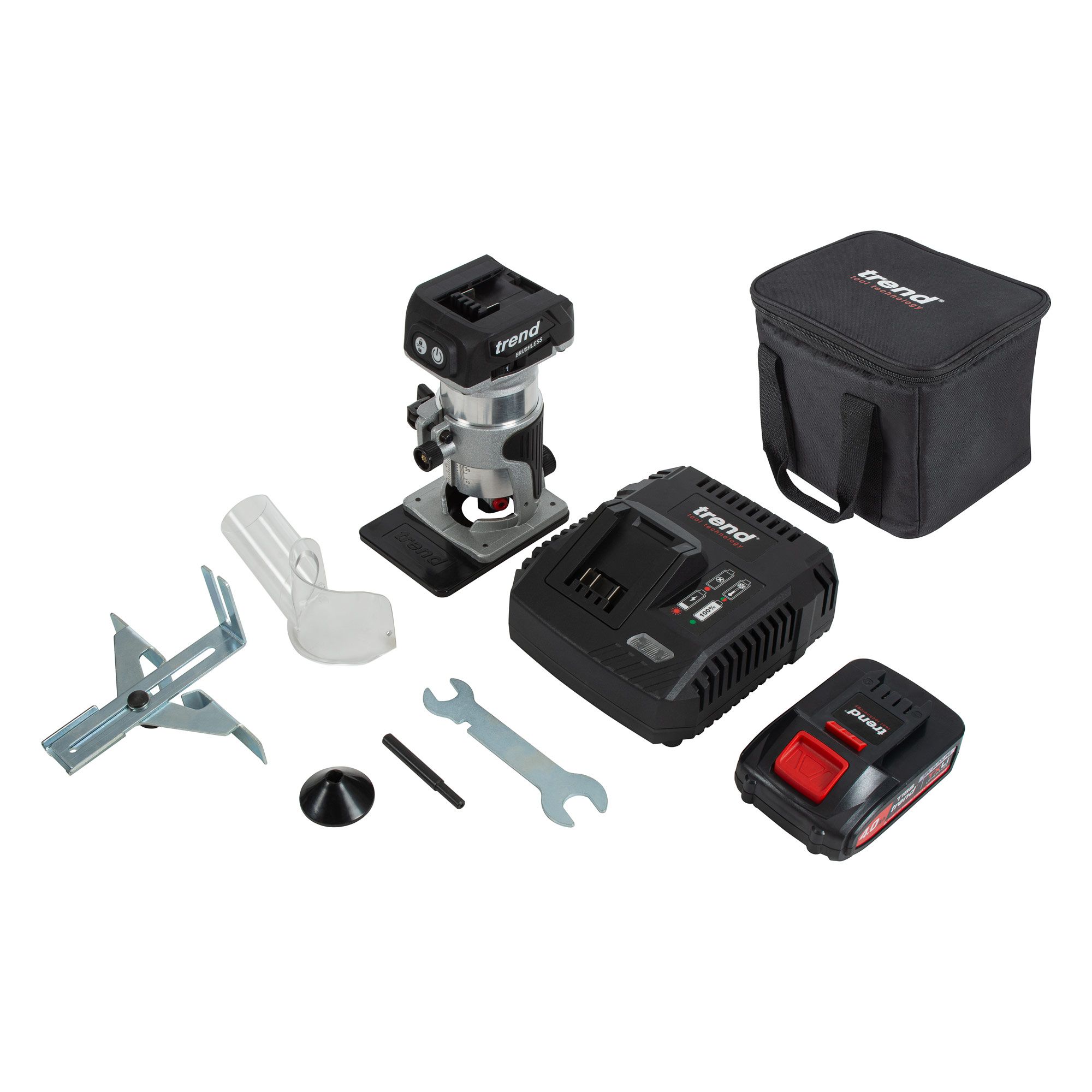 TREND Fræsari hleðslu m. rafhlöðu 4.0Ah - T18S/R14T2 - Image 3