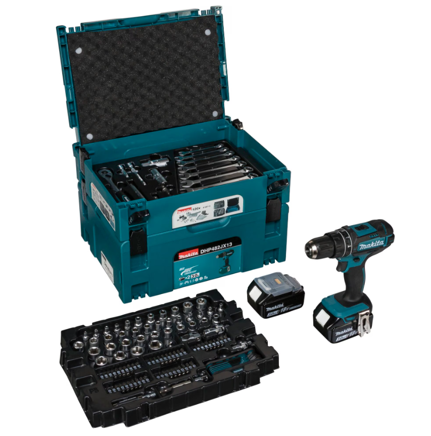 MAKITA Borvél hleðslu 2x3.0Ah rafhlöður + Verkfærasett - Image 6