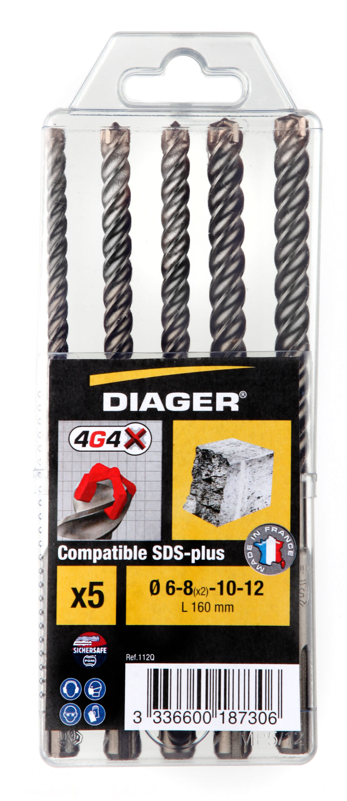 DIAGER Borasett 4G4 5 stk L160mm