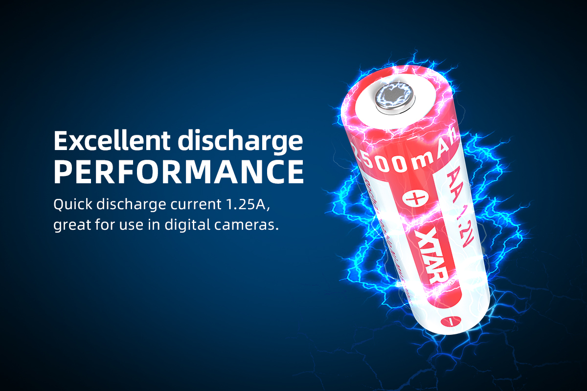 XTAR Rafhlöður hleðslu AA 4 stk 2500mAh - Image 3