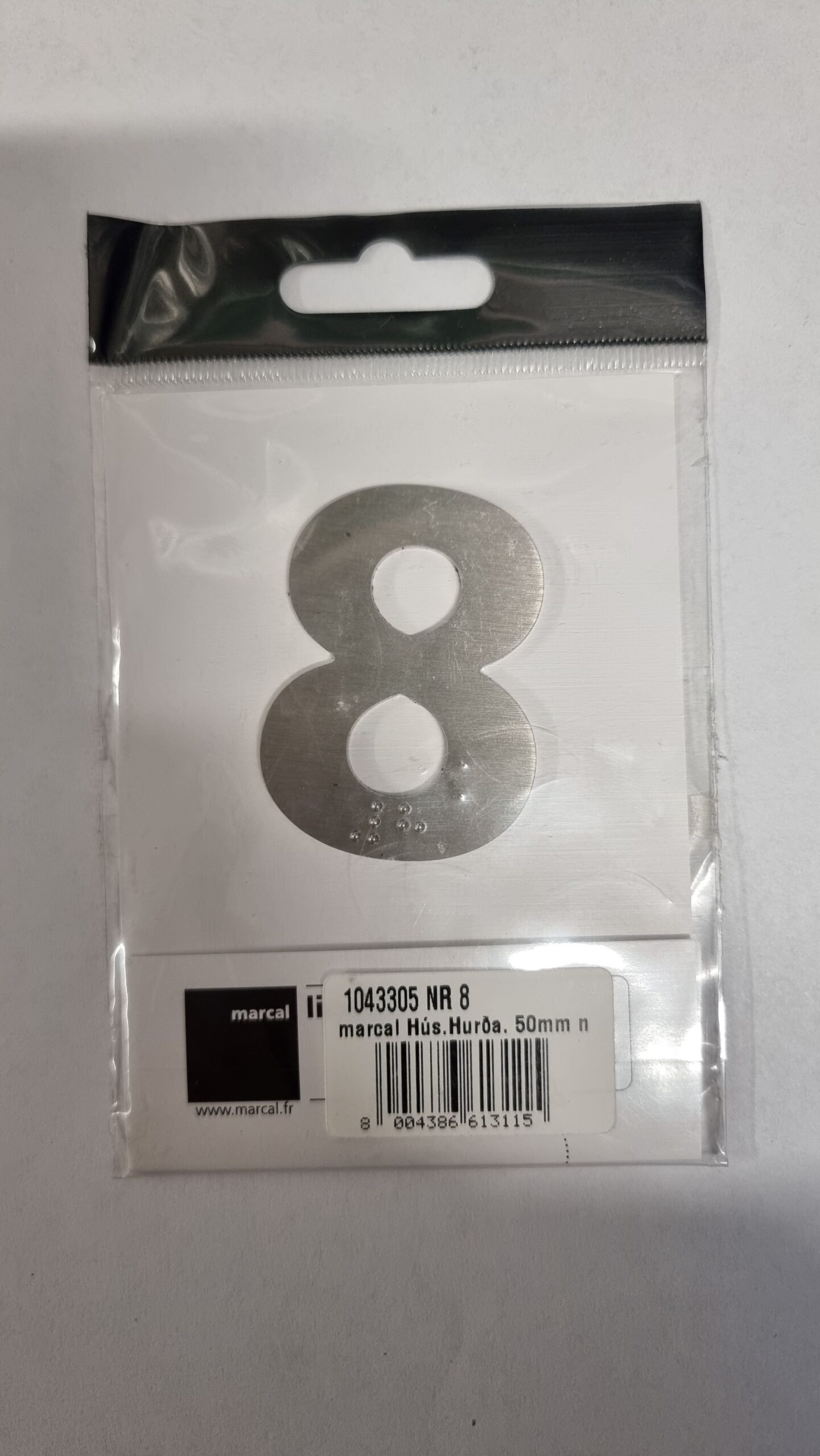 MARCAL Húsnúmer á hurð nr 8 50mm