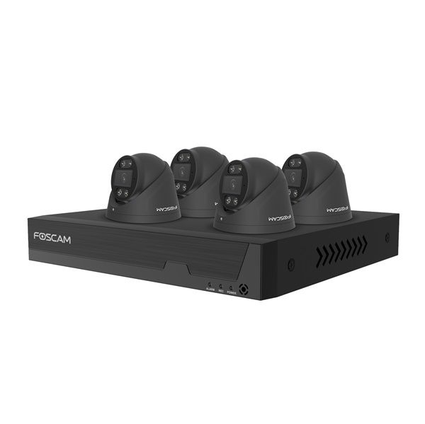 FOSCAM PoE Kit FNA108E-T4-2T-B - 4 stk öryggisupptökuvélar