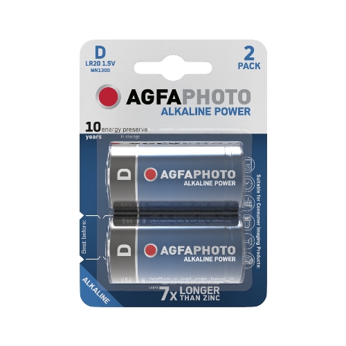 AGFAPHOTO Rafhlöður D Alkaline Power 2 stk APAD AGFAPHOTO