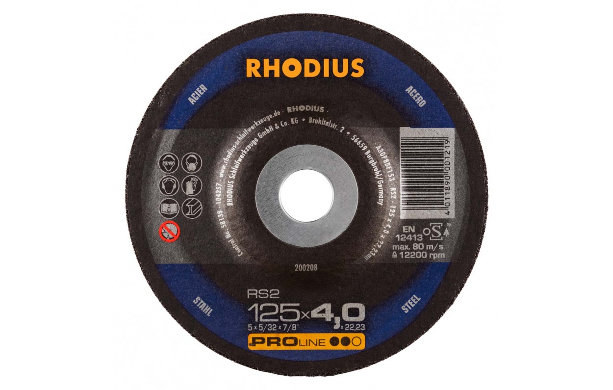 RHODIUS Slípiskífa 125x4.0 Málmar Pro Line (25)