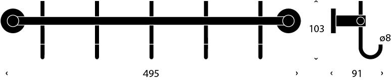 FROST Snagabretti Nova 5 snagar Ryðfrítt stál - Image 2