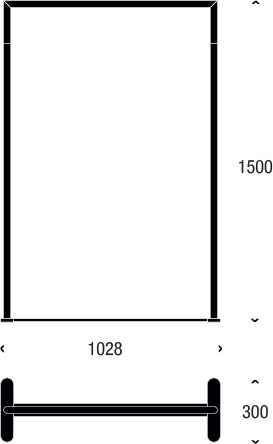 FROST Fataslá Bukto Hvít/Króm 1000mm - Image 2